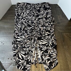 I.N.C BLACK/WHITE FLORAL WOMEN’S STRAIGHT PENCIL SKIRT WITH FRONT SLIT SIZE XL